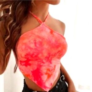 NEW Coral Tie-Dyed Soft Halter